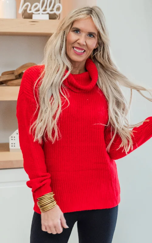 V - Neck Women Sweater to Elongate the NecklineBack Cutout Ribbed Turtleneck Sweater - Final Sale