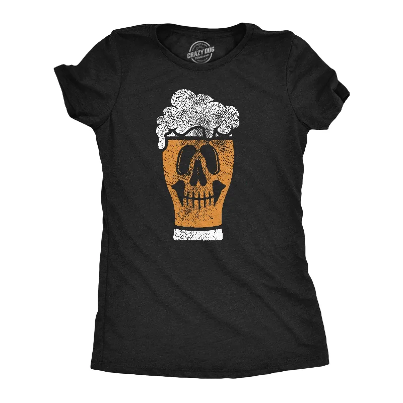 Sequined Women T Shirt for a Sparkly Night OutBeer Glass Skull Women's T Shirt