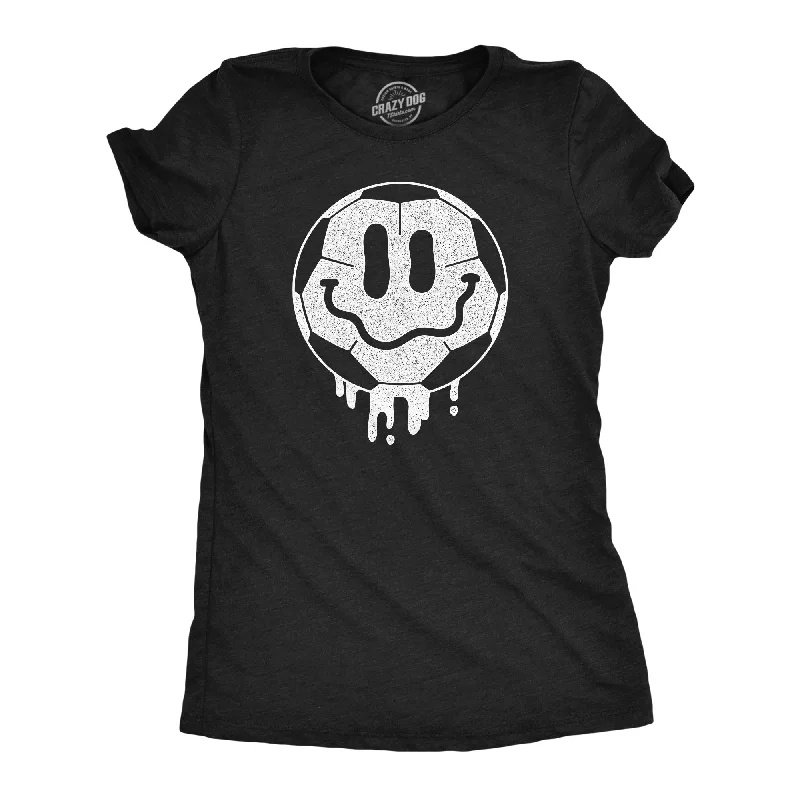 Plus Size Women T Shirt for a Comfortable and Flattering FitDripping Soccer Ball Smile Women's T Shirt