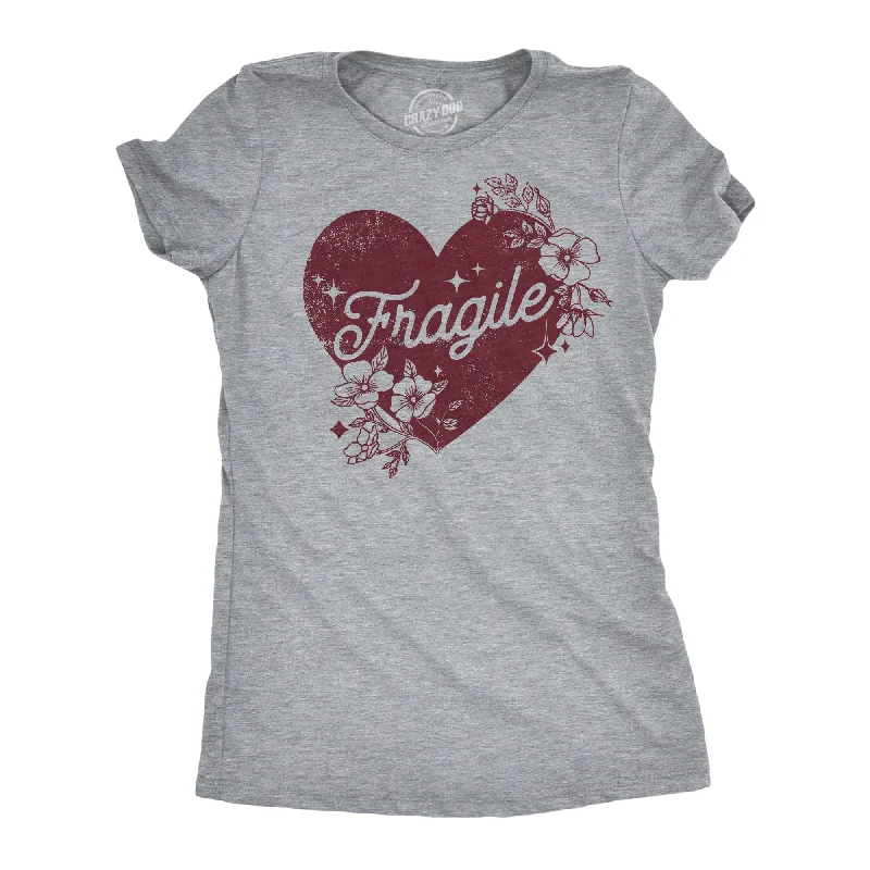 V - Neck Women T Shirt to Enhance the NecklineFragile Heart Women's T Shirt