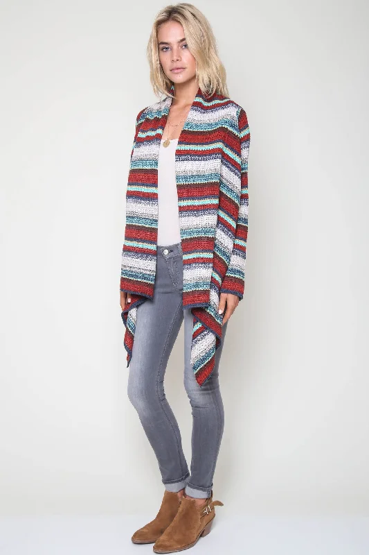 Button - Down Women Sweater for a Versatile LookCheyenne Textured Drape Sweater in Mosaic