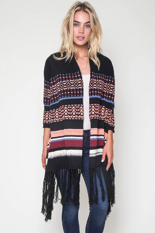 V - Neck Women Sweater to Elongate the NecklineHolden Fringe Sweater in Reservoir