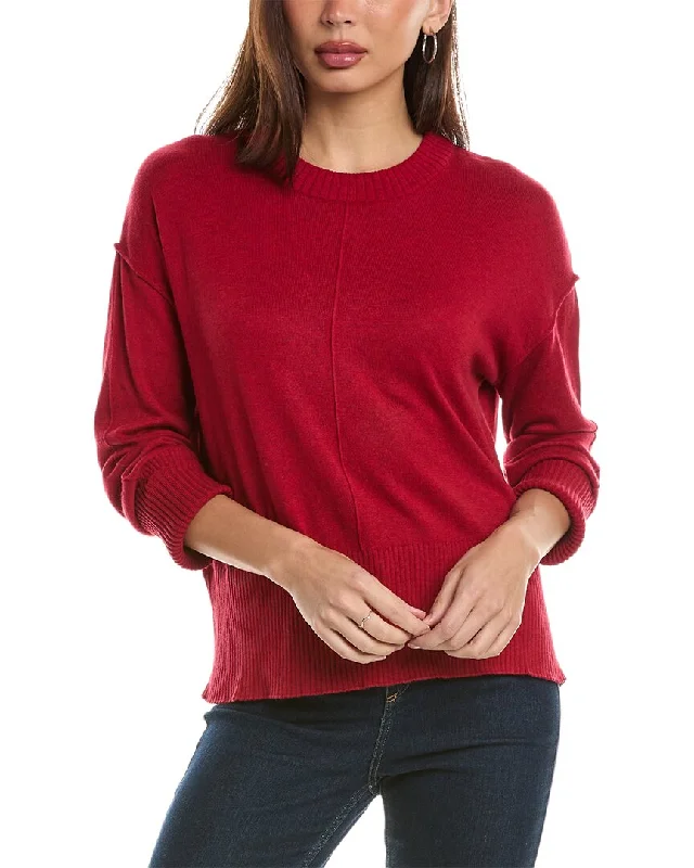 Long - Sleeve Women Sweater with Ribbed CuffsHannah Rose Bungalow Boxy Cashmere-Blend Sweater