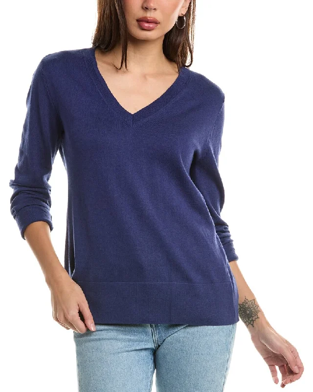 Mock - Neck Women Sweater for a Modern TwistHannah Rose Santa Monica Cashmere-Blend Pullover