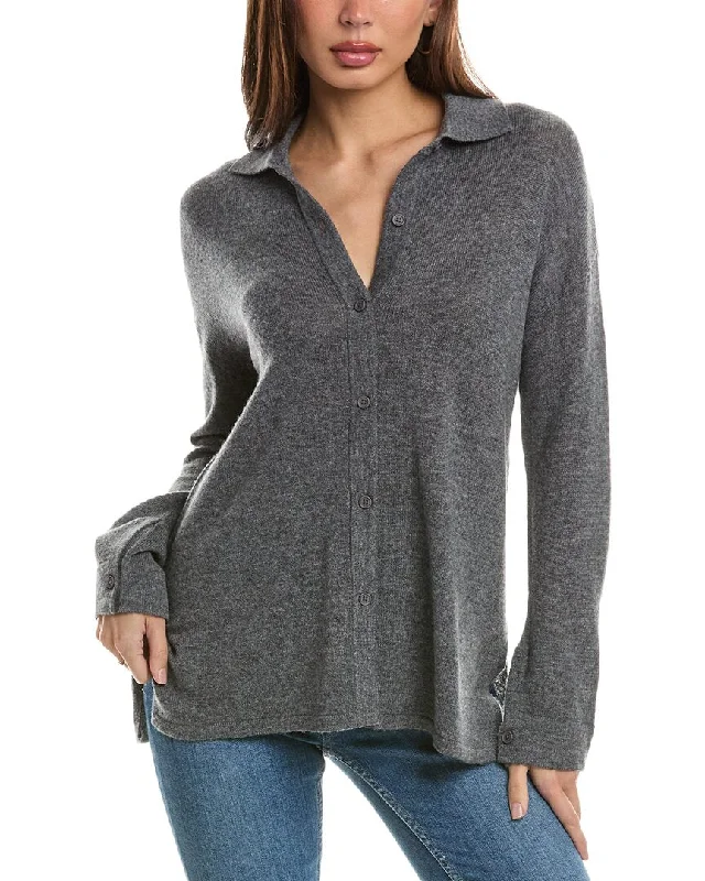 Cropped Women Sweater to Pair with High - Waisted BottomsHannah Rose Wool & Cashmere-Blend Shirt