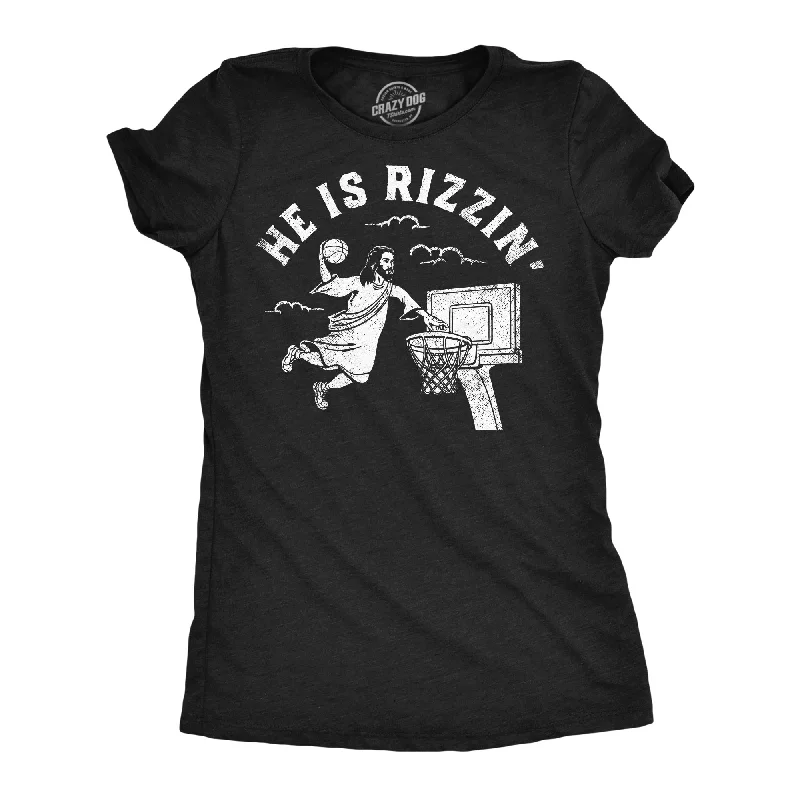 Embroidered Women T Shirt with Intricate DetailsHe Is Rizzin Women's T Shirt