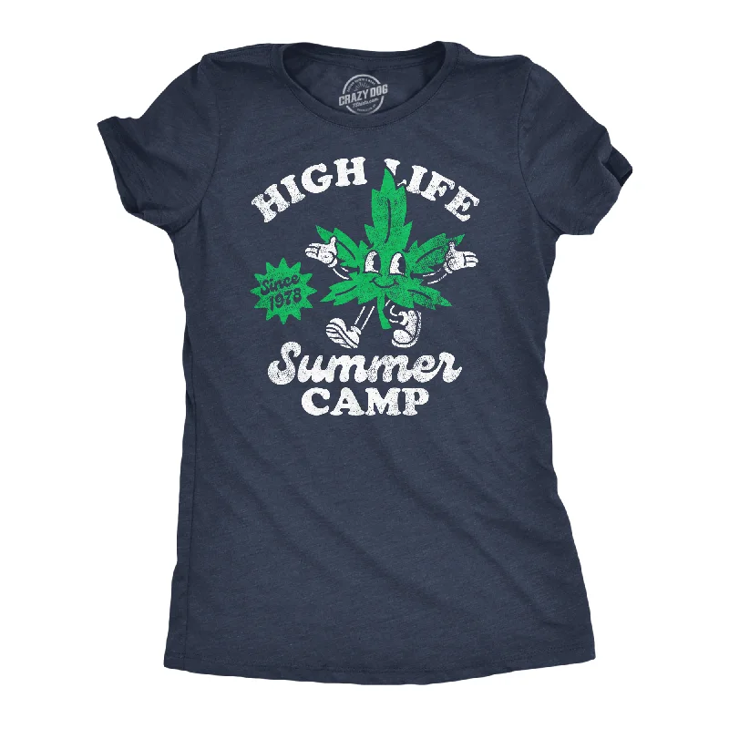 Embroidered Women T Shirt with Intricate DetailsHigh Life Summer Camp Women's T Shirt