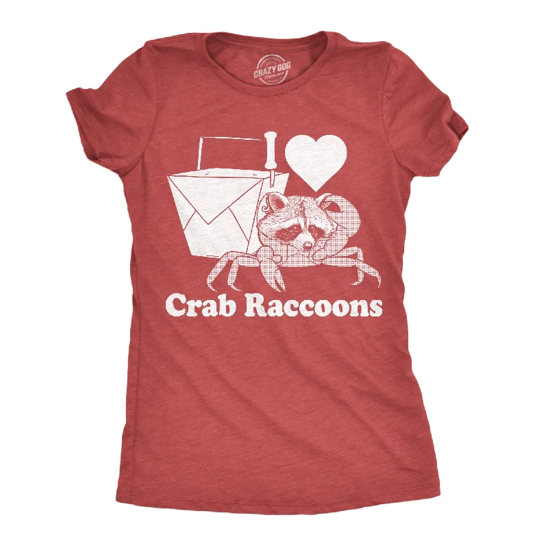 Puff Sleeve Women T Shirt for a Fashion - Forward LookI Heart Crab Raccoons Women's T Shirt