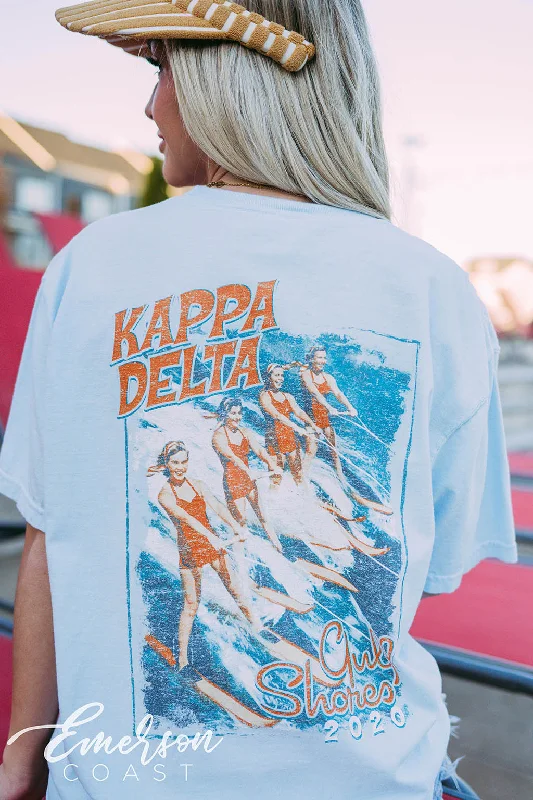 Graphic Print Women T Shirt for a Trendy StatementKappa Delta Gulf Shores Water Skiing Tee