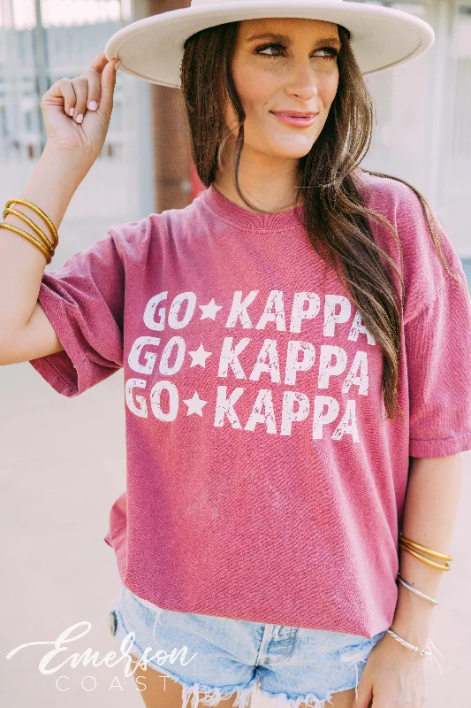 Floral Print Women T Shirt for a Feminine TouchKappa Kappa Gamma PR Go Kappa Brick Tee