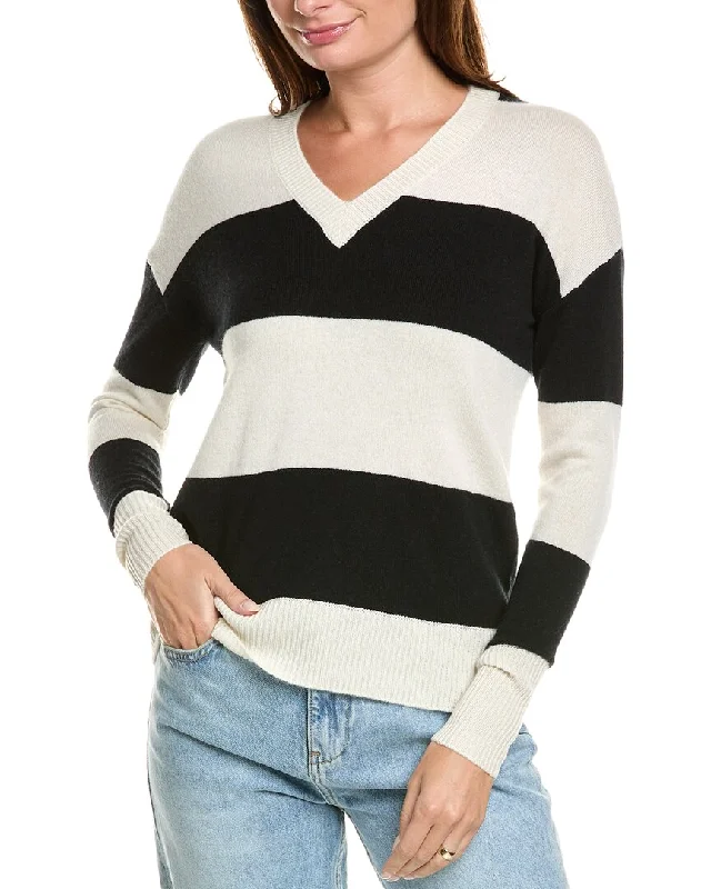 Cashmere Women Sweater with a Luxurious Soft TouchKier+J Striped Cashmere Sweater