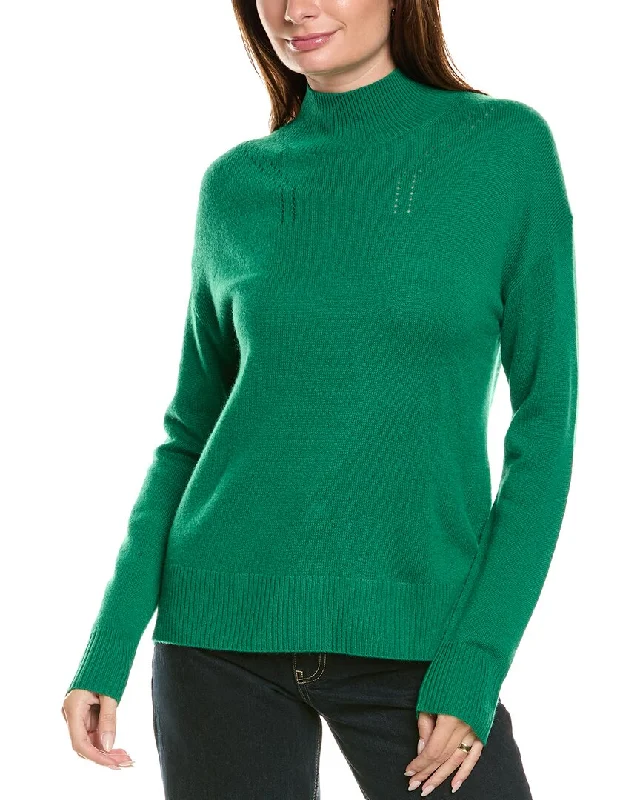 Mock - Neck Women Sweater for a Modern TwistKier+J Turtleneck Wool & Cashmere-Blend Sweater