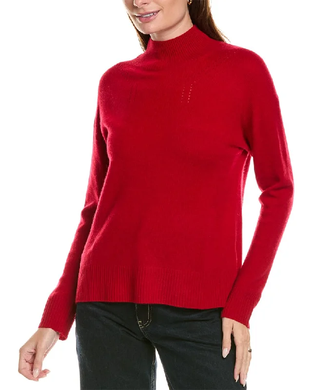 Striped Women Sweater with a Timeless PatternKier+J Turtleneck Wool & Cashmere-Blend Sweater