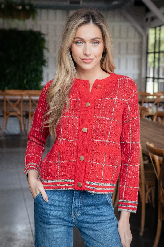 Cashmere Women Sweater with a Luxurious Soft TouchKnitted Lady Jacket, Mars Red Multi | Sanctuary