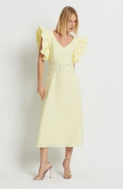 Color - Blocked Women Sweater for a Bold Fashion StatementLaura Bernal Lemon Cotton Midi Dress