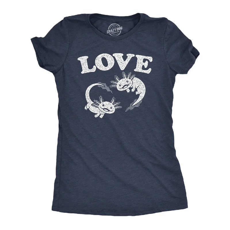 Crew Neck Women T Shirt with a Timeless DesignLove Axolotl Women's T Shirt