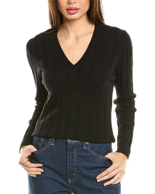 Mock - Neck Women Sweater for a Modern TwistMalo Cashmere Wide Rib Wool & Cashmere-Blend Sweater