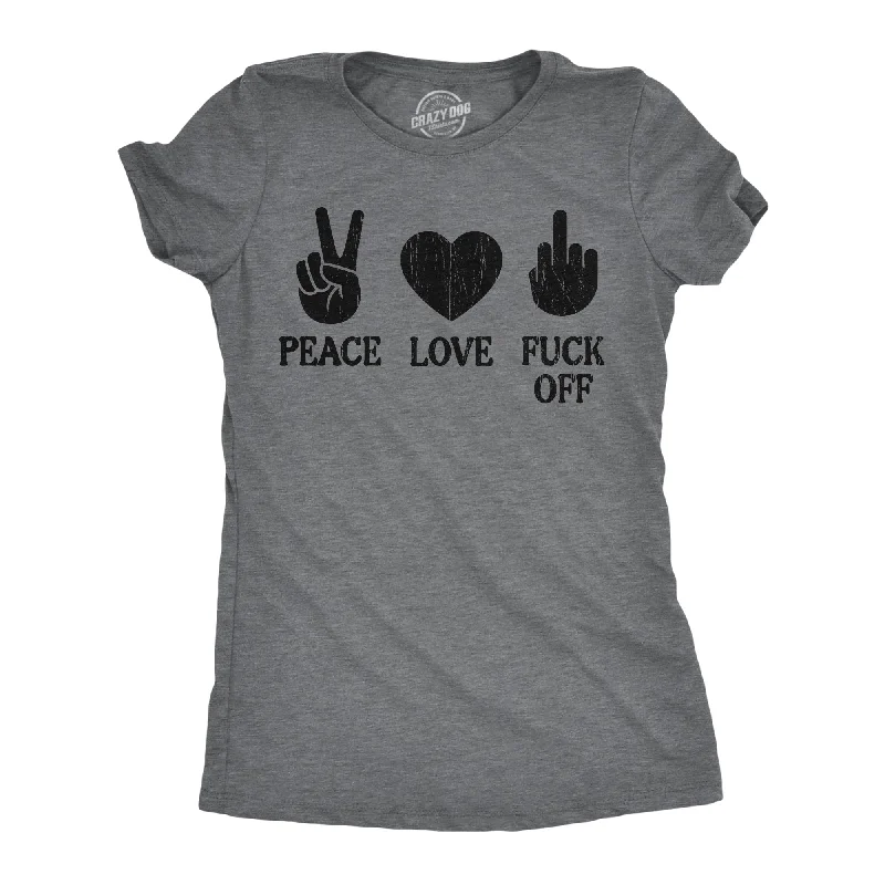 Puff Sleeve Women T Shirt for a Fashion - Forward LookPeace Love Fuck Off Women's T Shirt