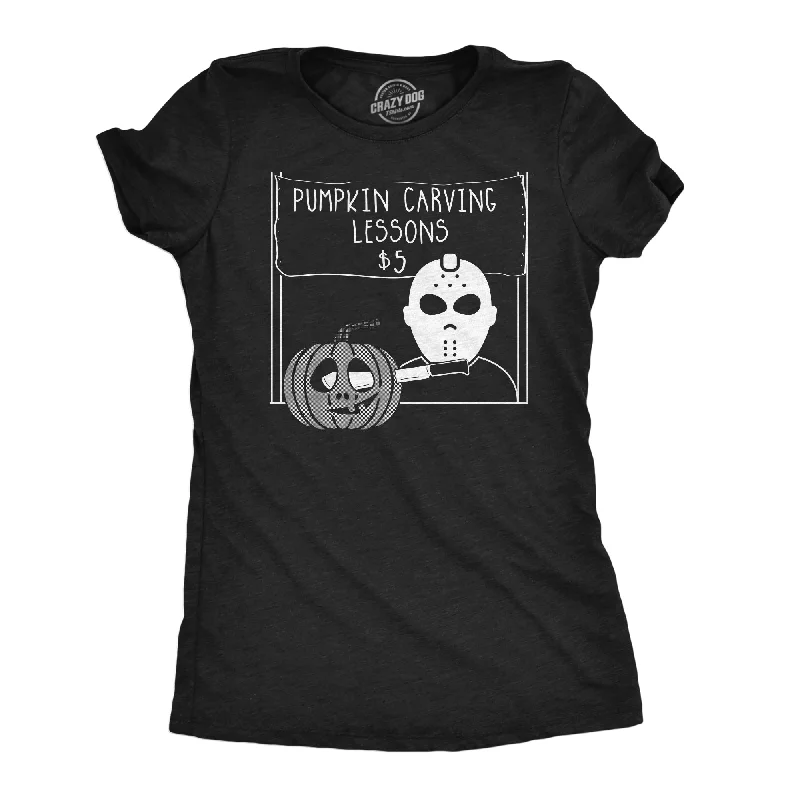 Organic Cotton Women T Shirt for Eco - Conscious WearersPumpkin Carving Lessons Women's T Shirt