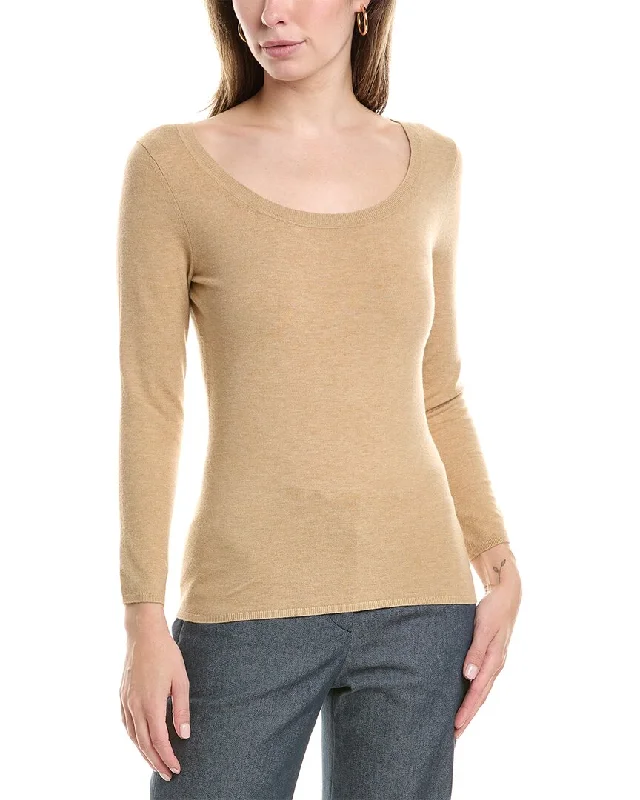 Open - Front Women Sweater for Easy LayeringSt. John Scoop Sweater