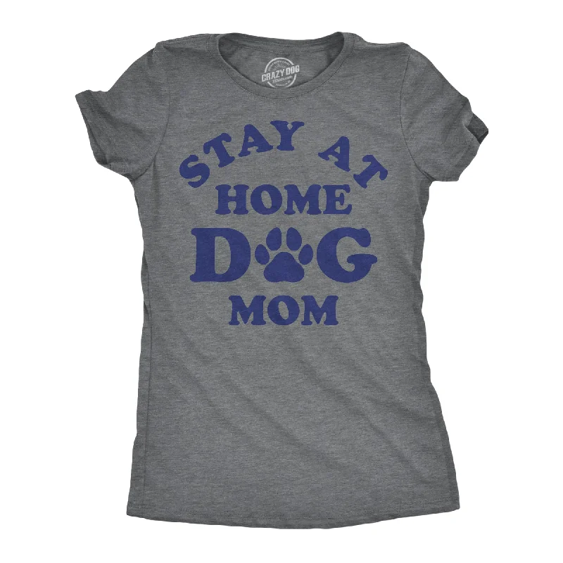 Ringer T Shirt Women with Retro - Inspired StripesStay At Home Dog Mom Women's T Shirt