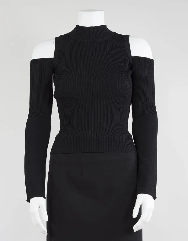 Plus - Size Women Sweater with a Flattering FitStella Jamie Long Sleeve With Cut Out Shoulders Turtleneck Sweater - Small