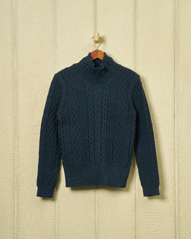 Button - Down Women Sweater for a Versatile LookStowe Turtleneck Sweater in Navy