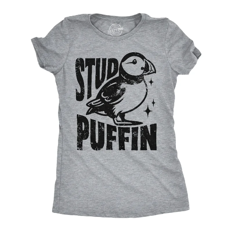 Pocketed Women T Shirt for Added FunctionalityStud Puffin Women's T Shirt