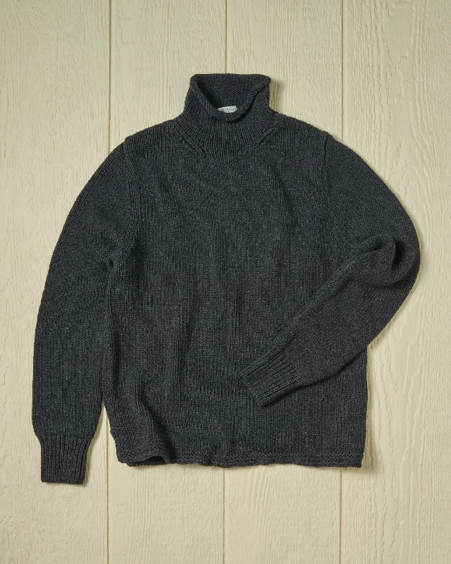 Open - Front Women Sweater for Easy LayeringWomen's Fisherman's Sweater in Charcoal