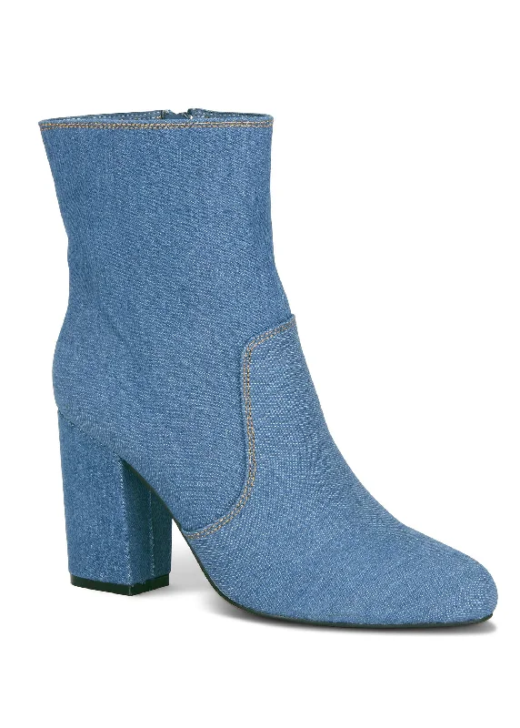 Plus - Size Women Sweater with a Flattering FitDenim Booties - Denim Blue