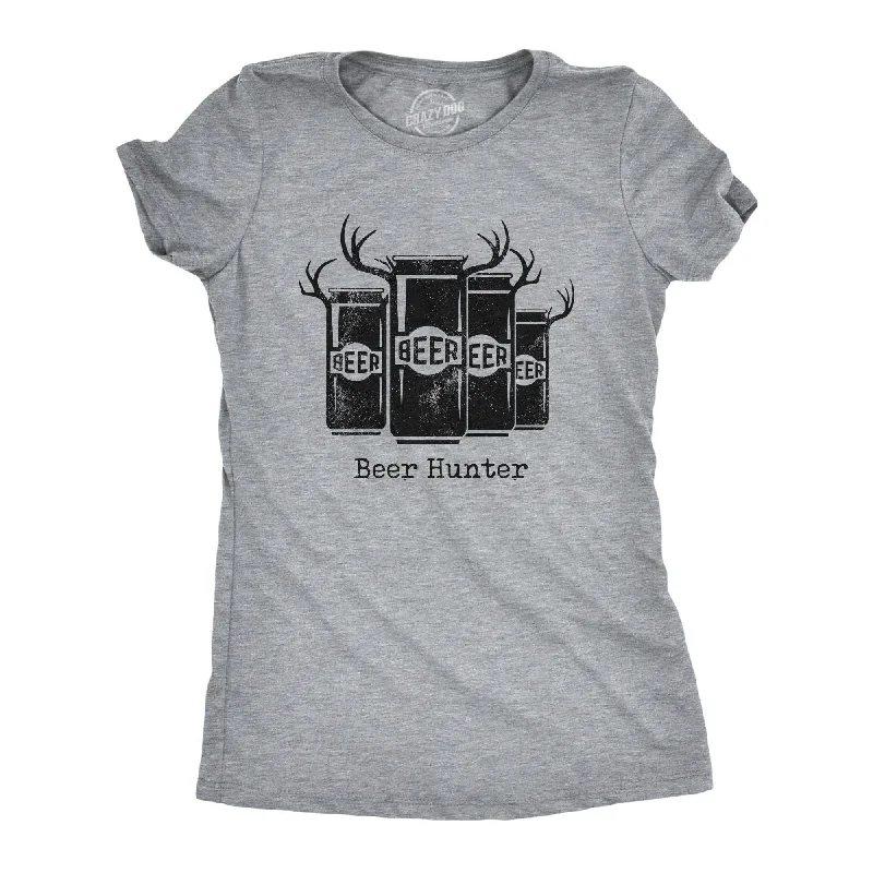 Embroidered Women T Shirt with Intricate DetailsBeer Hunter Women's T Shirt