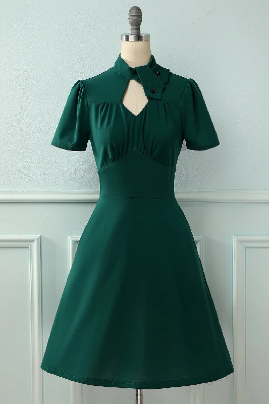 Sheath Women Dress with a Tailored Fit for a Professional LookDark Green Slim Fit Dress