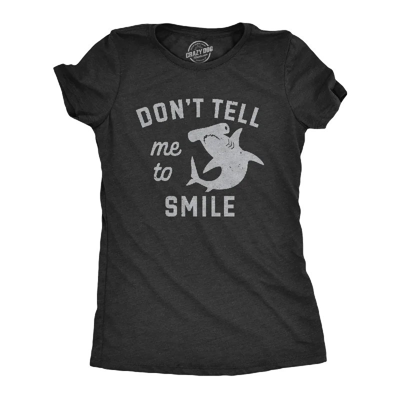 Ringer T Shirt Women with Retro - Inspired StripesDont Tell Me To Smile Women's T Shirt