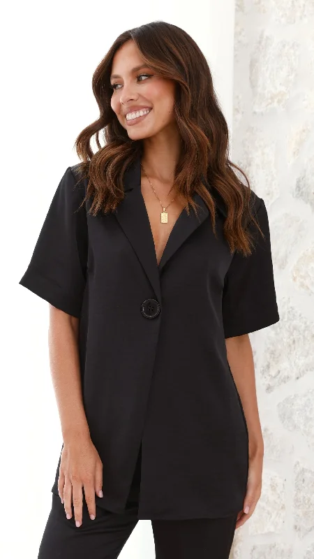 Halter Neck Women Dress to Show Off the Shoulders and NecklineImogen Button Shirt - Black