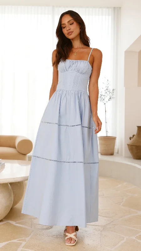 Sleeveless Women Dress in Bright Colors for Summer PartiesIsabella Maxi Dress - Blue