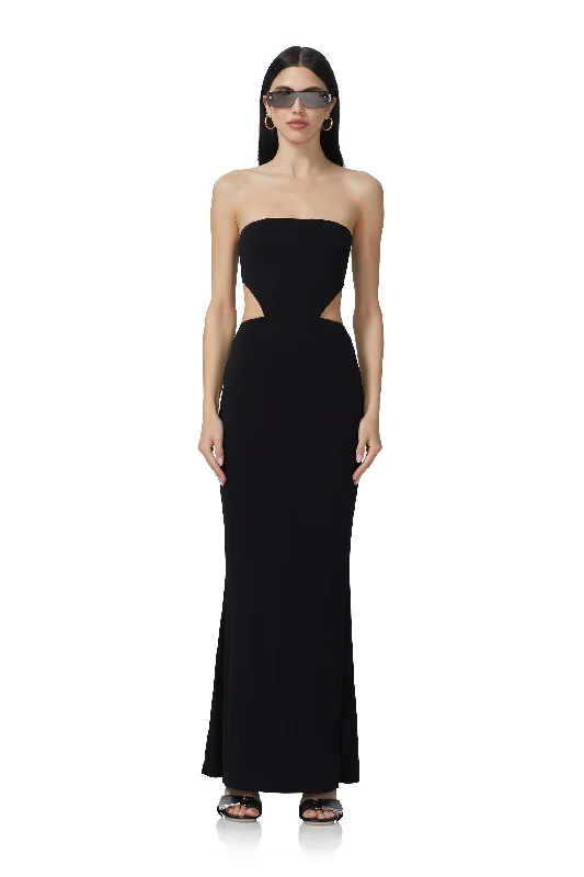 Empire Waist Women Dress to Accentuate the Bust and Conceal the WaistLivia Maxi Dress - Noir