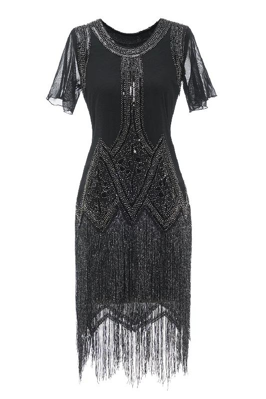 Shift Women Dress with a Simple and Classic Design for Everyday WearLuxurious Sequined Beaded Fringe 1920s Dress