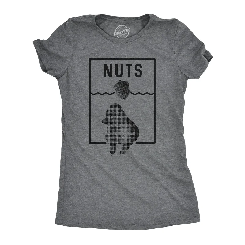 Embroidered Women T Shirt with Intricate DetailsNuts Jaws Squirrel Parody Women's T Shirt