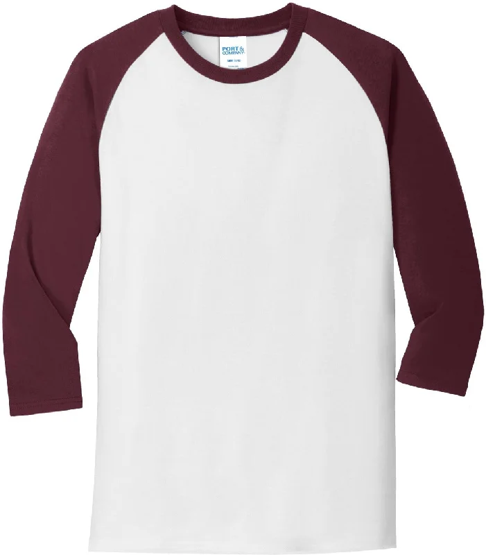 Puff Sleeve Women T Shirt for a Fashion - Forward LookCLOSEOUT - Port & Company Core Blend 3/4-Sleeve Raglan Tee