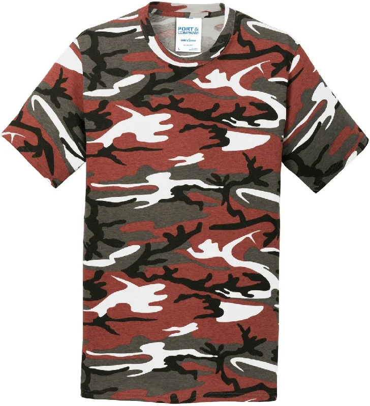 Organic Cotton Women T Shirt for Eco - Conscious WearersCLOSEOUT - Port & Company Core Cotton Camo Tee