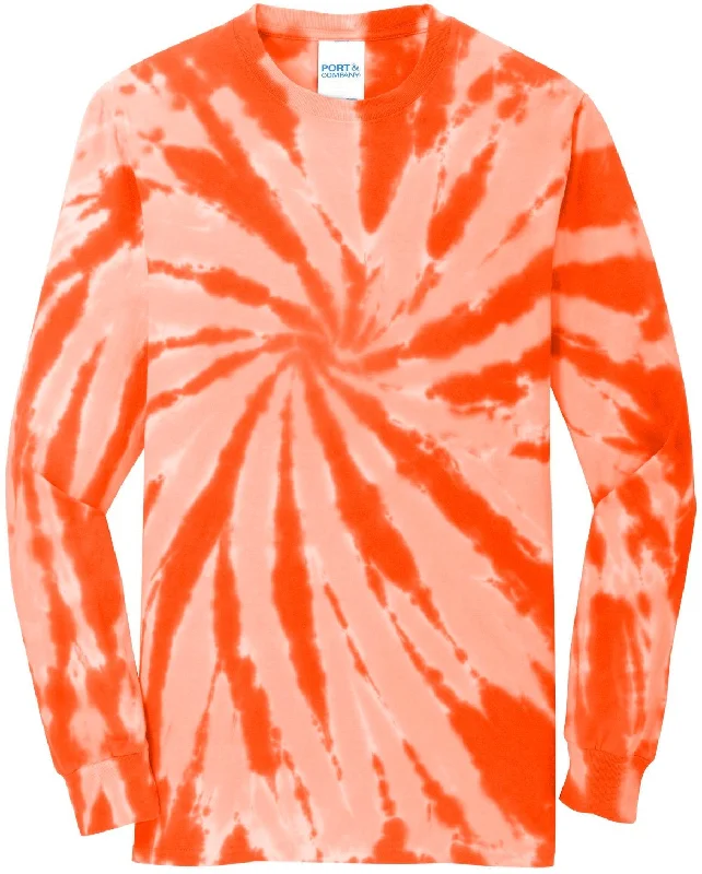 Pocketed Women T Shirt for Added FunctionalityCLOSEOUT - Port & Company Tie-Dye Long Sleeve Tee