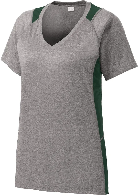 Moisture - Wicking Women T Shirt for Active LifestylesCLOSEOUT - Sport-Tek Ladies Heather Colorblock Contender V-Neck Tee