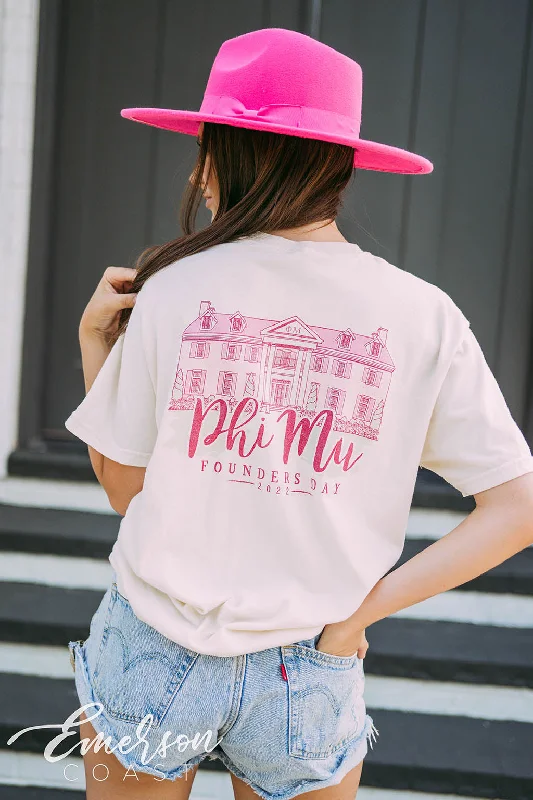 Plus Size Women T Shirt for a Comfortable and Flattering FitPhi Mu Founders Day Chapter House Tee