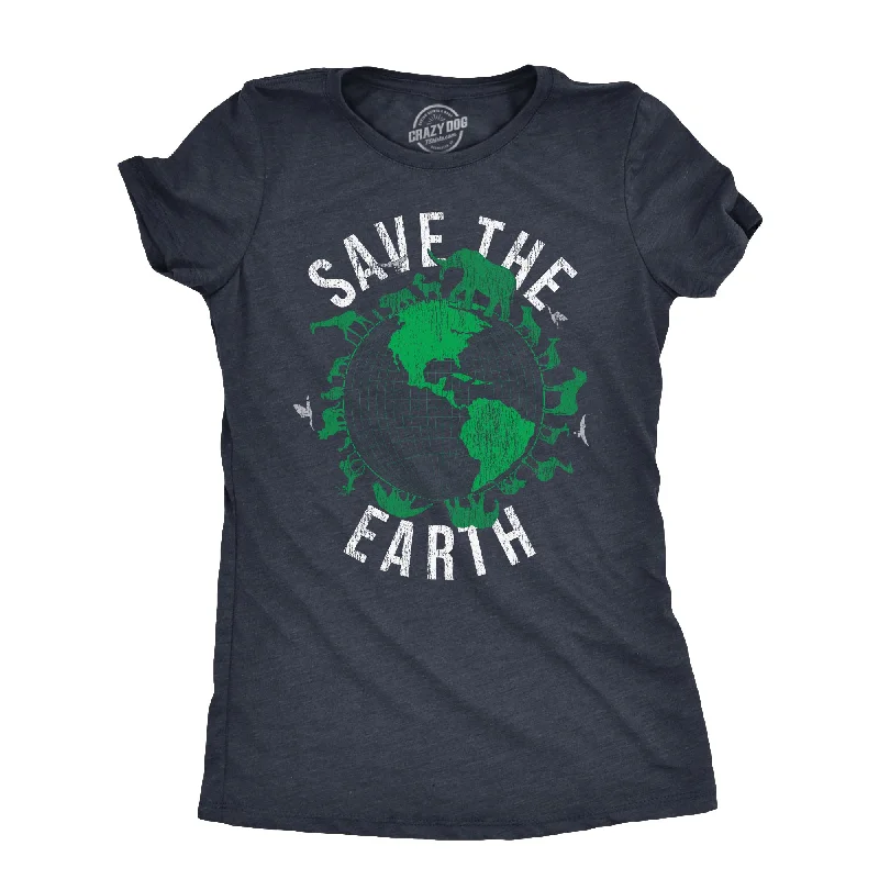 V - Neck Women T Shirt to Enhance the NecklineSave The Earth Women's T Shirt