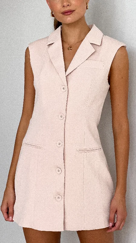 Plus Size Women Dress with a Flattering A - Line Cut for Comfort and StyleTayli Blazer Dress - Blush