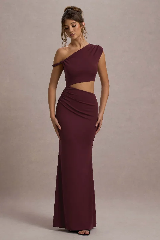 Mermaid - Style Women Dress with a Fitted Silhouette for Special OccasionsThaliana | Port Cut-Out Open-Back Maxi Dress