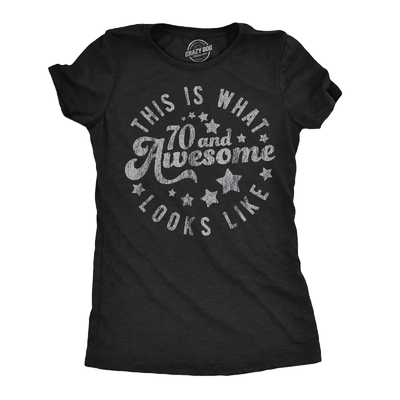 Striped Women T Shirt in a Classic PatternThis Is What 70 And Awesome Looks Like Women's T Shirt