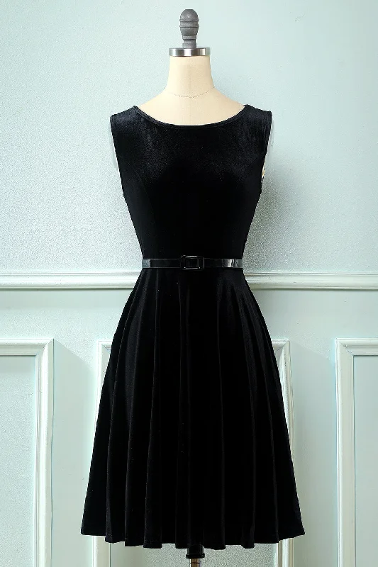 Off - the - Shoulder Women Dress for a Romantic and Feminine LookVelvet Vintage 1950s Dress