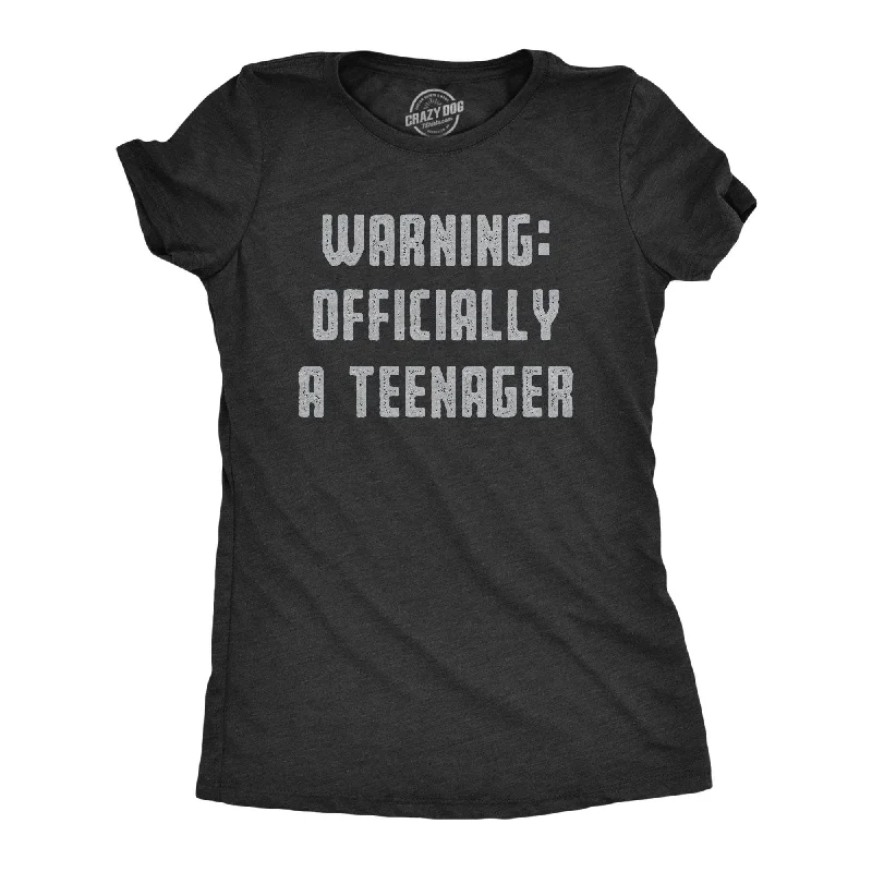 Ringer T Shirt Women with Retro - Inspired StripesWarning: Offically A Teenager Women's T Shirt