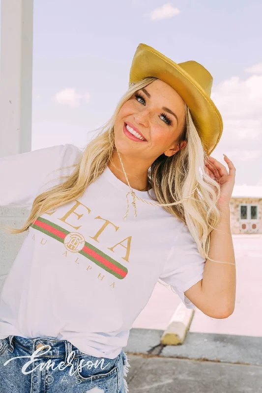 Long Sleeve Women T Shirt for Cooler WeatherZeta Tau Alpha Gold PR Tee